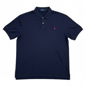 Polo Ralph‎ Lauren Polo Mens Size 3XB Navy Blue Short Sleeves Preppy Work Office